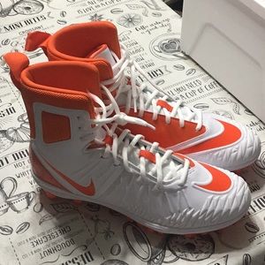 Nike Force Savage Cleats Orange & White